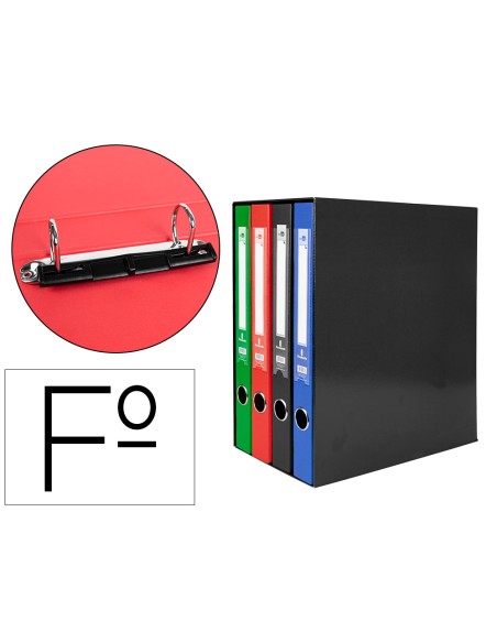 Modulo liderpapel 4 archivadores folio 2 anillas mixtas 25mm colores surtidos