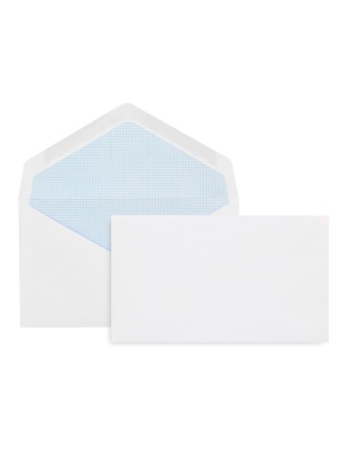 Sobre liderpapel blanco con fondo 95x162 mm engomado solapa de pico paquete de 25 unidades