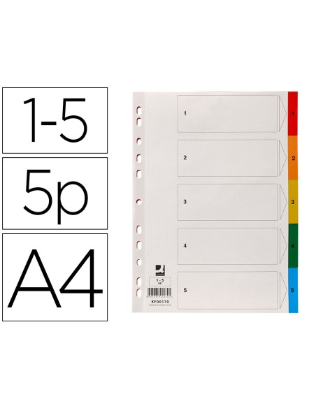 Separador q connect plastico juego de 5 separadores din a4 multitaladro