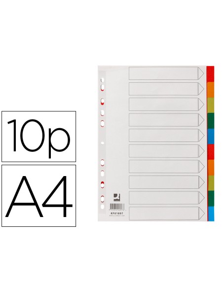 Separador q connect plastico juego de 10 separadores din a4 multitaladro