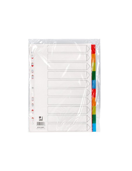 Separador q connect plastico juego de 10 separadores din a4 multitaladro