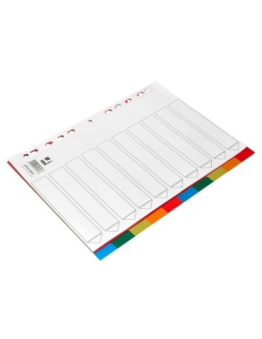 Separador q connect plastico juego de 10 separadores din a4 multitaladro