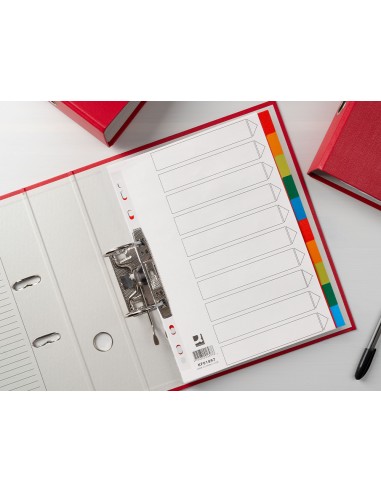 Separador q connect plastico juego de 10 separadores din a4 multitaladro