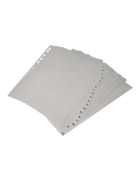 Separador numerico q connect plastico 1 20 juego de 20 separadores din a4 multitaladro