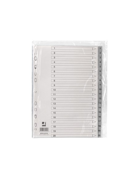 Separador numerico q connect plastico 1 20 juego de 20 separadores din a4 multitaladro