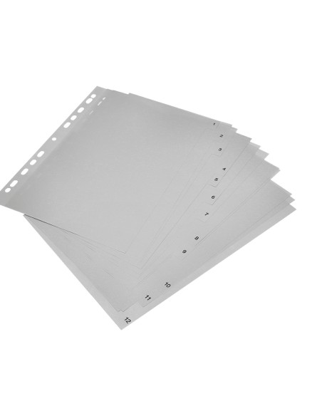 Separador numerico q connect plastico 1 12 juego de 12 separadores din a4 multitaladro