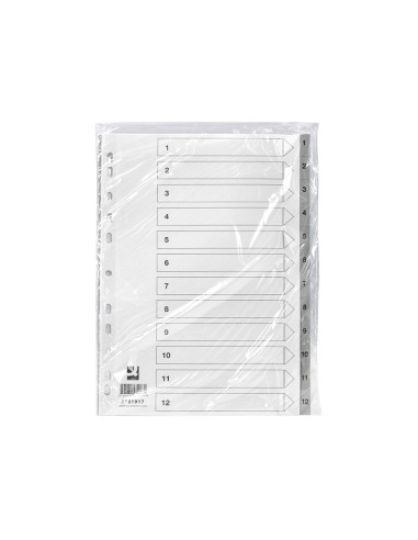 Separador numerico q connect plastico 1 12 juego de 12 separadores din a4 multitaladro