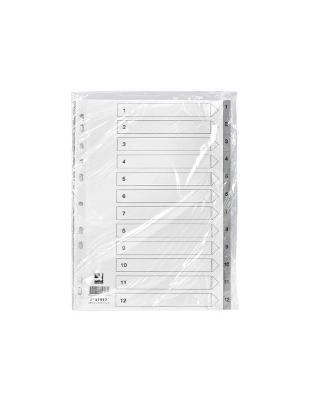 Separador numerico q connect plastico 1 12 juego de 12 separadores din a4 multitaladro