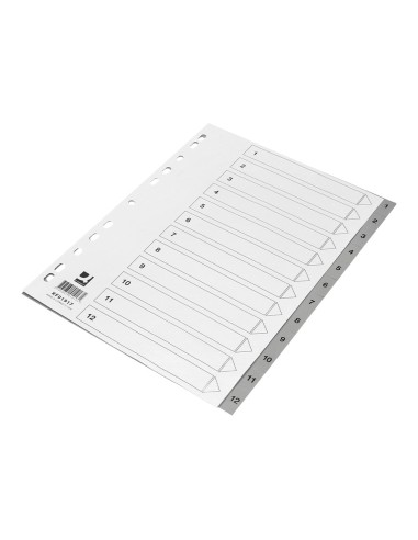 Separador numerico q connect plastico 1 12 juego de 12 separadores din a4 multitaladro