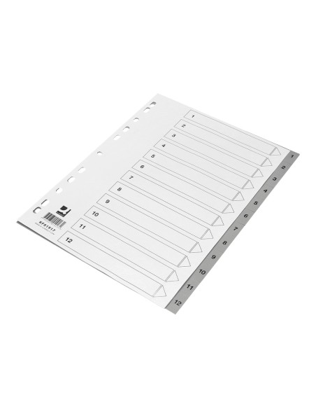 Separador numerico q connect plastico 1 12 juego de 12 separadores din a4 multitaladro