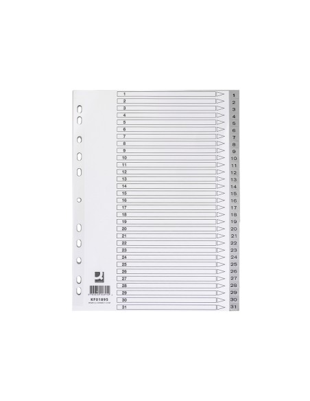Separador numerico q connect plastico 1 31 juego de 31 separadores din a4 multitaladro
