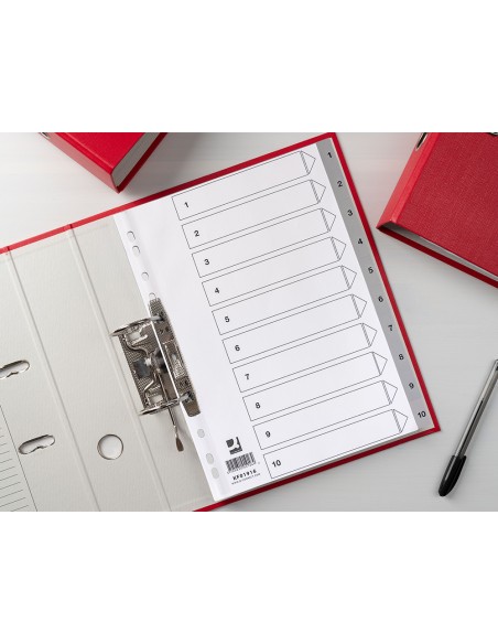Separador numerico q connect plastico 1 10 juego de 10 separadores din a4 multitaladro