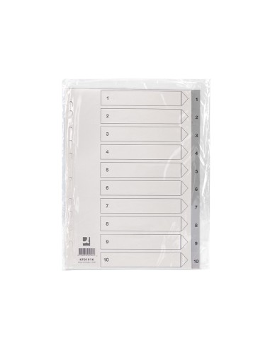 Separador numerico q connect plastico 1 10 juego de 10 separadores din a4 multitaladro