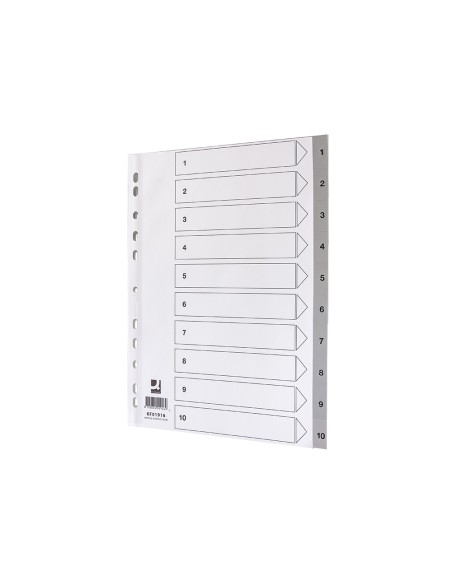 Separador numerico q connect plastico 1 10 juego de 10 separadores din a4 multitaladro
