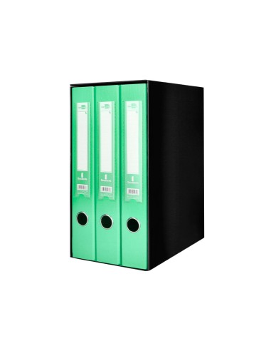 Modulo liderpapel 3 archivadores folio 2 anillas mecanismo de palanca 52mm verde pastel