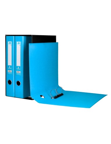 Modulo liderpapel 3 archivadores folio 2 anillas mecanismo de palanca 52mm celeste