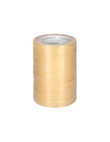 Cinta adhesiva q connect transparente 66 mt x 15 mm