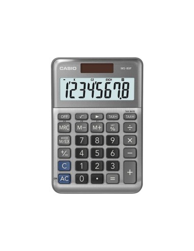 Calculadora casio ms 80f sobremesa 8 digitos tax color plata