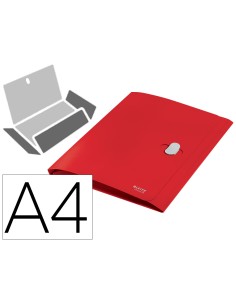 Carpeta leitz recycle gomas tres solapas din a4 polipropileno rojo