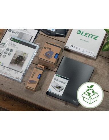 Carpeta leitz recycle gomas din a4 carton reciclable 100 azul