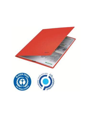 Carpeta leitz recycle gomas din a4 carton reciclable 100 rojo