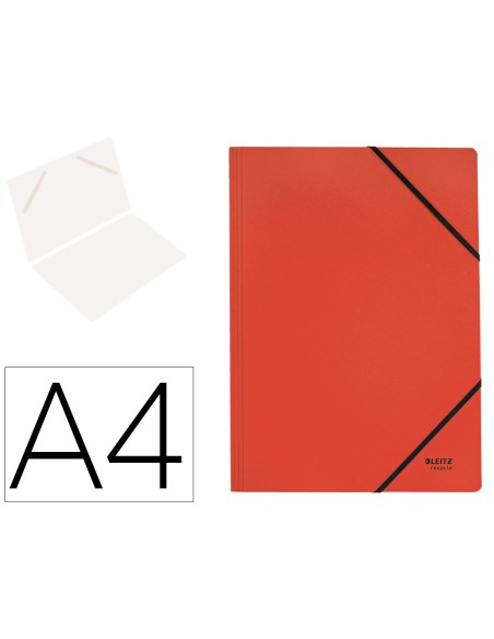 Carpeta leitz recycle gomas din a4 carton reciclable 100 rojo