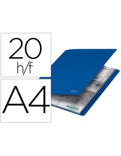 Carpeta leitz recycle escaparate din a4 20 fundas polipropileno azul