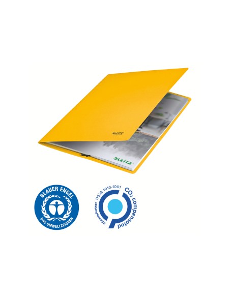 Carpeta leitz recycle gomas din a4 carton reciclable 100 amarillo