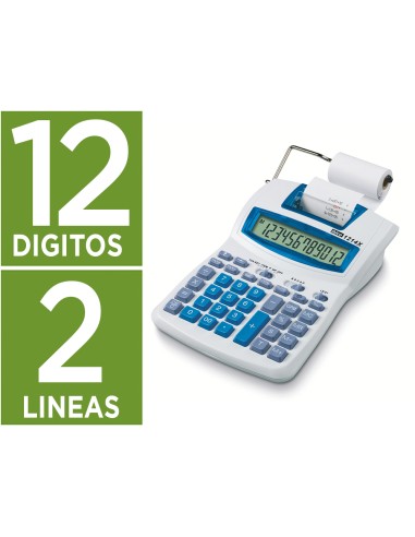 Calculadora ibico 1214x impresora pantalla lcd papel 57 mm 12 digitos impresion bicolor