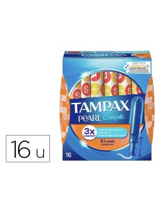 Tampon tampax pearl compak super plus caja de 16 unidades