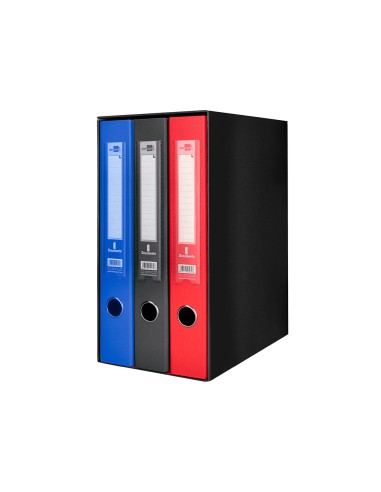 Modulo liderpapel 3 archivadores folio 2 anillas mixtas 40mm colores surtidos