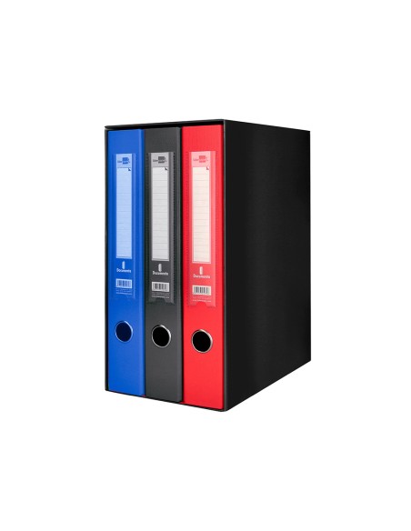 Modulo liderpapel 3 archivadores folio 2 anillas mixtas 40mm colores surtidos