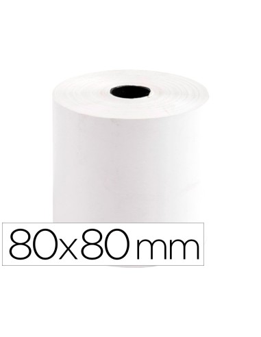 Rollo sumadora termico q connect 80 mm ancho x 80 mm diametro sin bisfenol a papel de 70 g m2