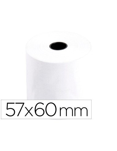 Rollo sumadora termico q connect 57 mm ancho x 60 mm diametro sin bisfenol a papel de 70 g m2