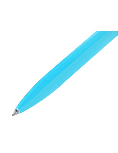 Juego boligrafo y roller belius endless summer aluminio color celeste y plateado tinta azul caja de diseno