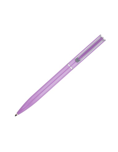 Juego boligrafo y roller belius endless summer aluminio color morado y plateado tinta azul caja de diseno