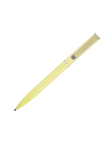 Juego boligrafo y roller belius endless summer aluminio color amarillo y plateado tinta azul caja de diseno