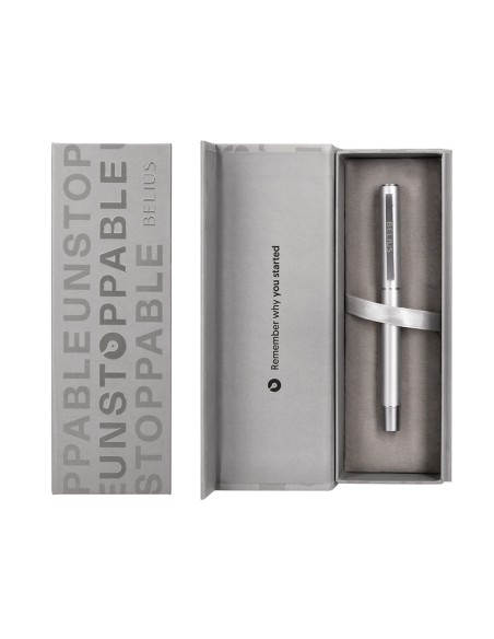 Roller belius unstoppable color plateado tinta negra caja de diseno Roller belius unstoppable color plateado tinta negra caja de diseno