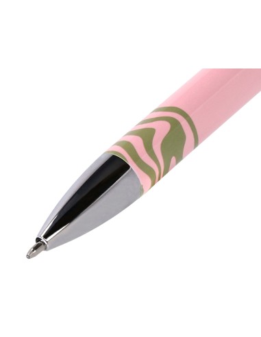 Boligrafo belius ink dreams aluminio color rosa y verde matcha plateado frase interior tinta azul caja de diseno