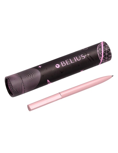 Boligrafo belius rocket b aluminio color minimalista rosa tinta azul caja cilindrica Boligrafo belius rocket b aluminio color minimalista rosa tinta azul caja cilindrica