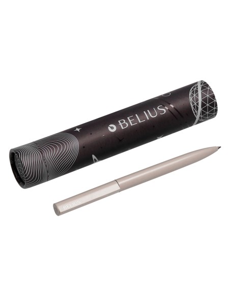 Boligrafo belius rocket b aluminio color minimalista gris tinta azul caja cilindrica Boligrafo belius rocket b aluminio color minimalista gris tinta azul caja cilindrica