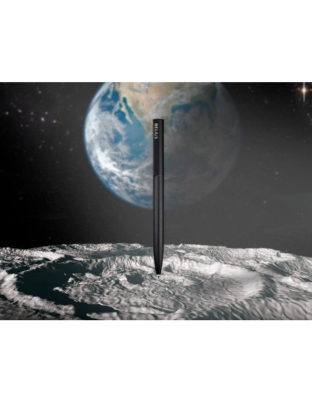 Boligrafo belius rocket b aluminio color minimalista negro tinta azul caja cilindrica Boligrafo belius rocket b aluminio color minimalista negro tinta azul caja cilindrica