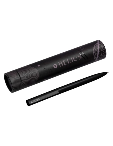 Boligrafo belius rocket b aluminio color minimalista negro tinta azul caja cilindrica Boligrafo belius rocket b aluminio color minimalista negro tinta azul caja cilindrica