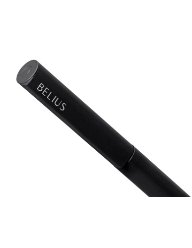 Boligrafo belius rocket b aluminio color minimalista negro tinta azul caja cilindrica