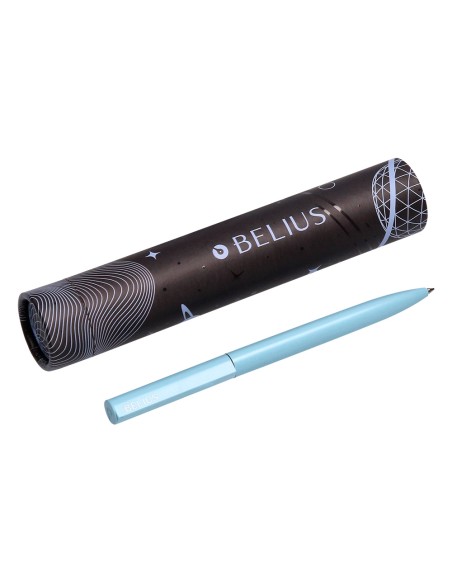 Boligrafo belius rocket b aluminio color minimalista azul tinta azul caja cilindrica Boligrafo belius rocket b aluminio color minimalista azul tinta azul caja cilindrica