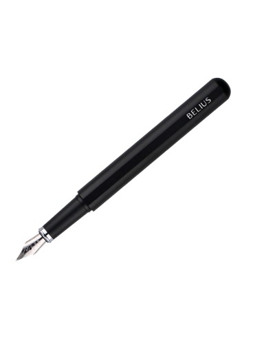 Pluma y funda de similpiel belius space b color minimalista negro tinta azul caja de diseno