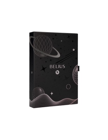 Pluma y funda de similpiel belius space b color minimalista negro tinta azul caja de diseno