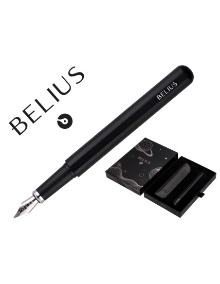 Pluma y funda de similpiel belius space b color minimalista negro tinta azul caja de diseno Pluma y funda de similpiel belius space b color minimalista negro tinta azul caja de diseno