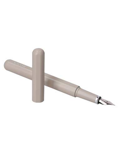 Pluma y funda de similpiel belius space b color minimalista gris tinta azul caja de diseno