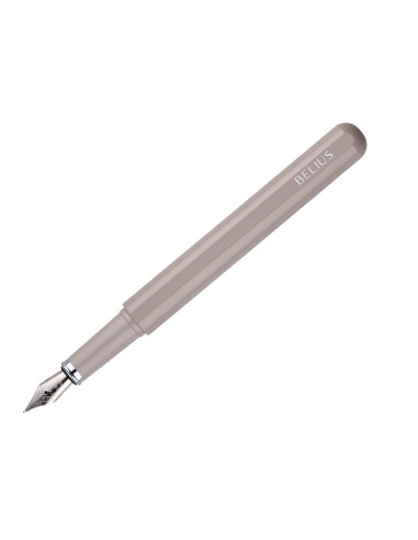 Pluma y funda de similpiel belius space b color minimalista gris tinta azul caja de diseno